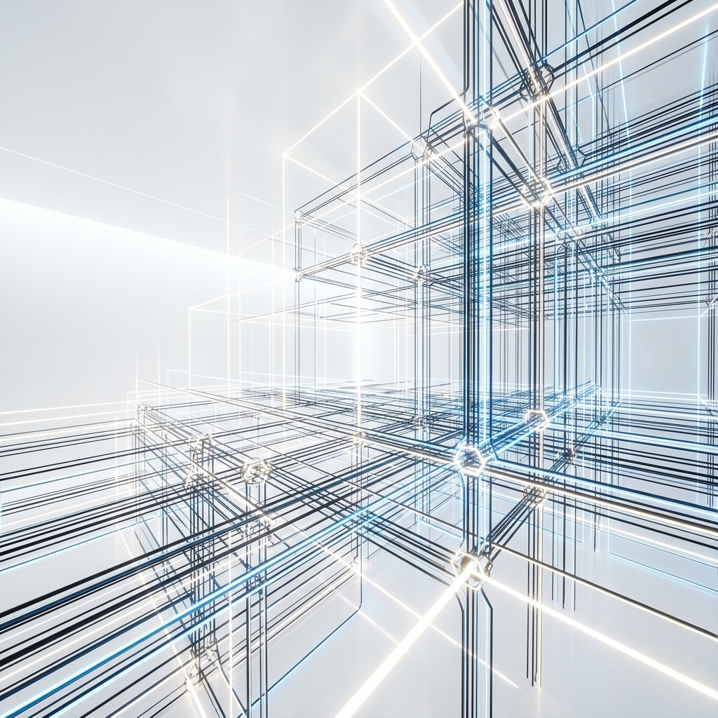Minimalist structural framework representing marketing strategy and operations